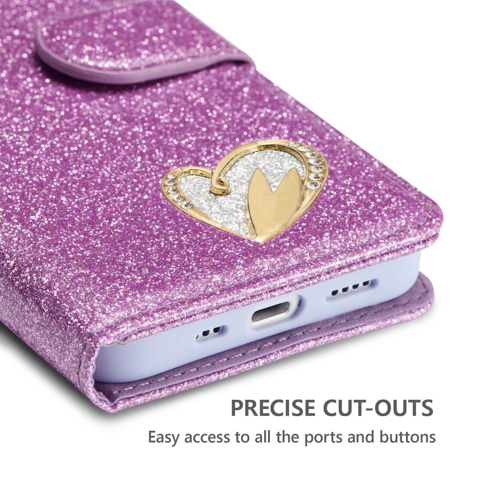 QLTYPRI Custodia a portafoglio per iPhone 12/12 Pro, custodia magnetica