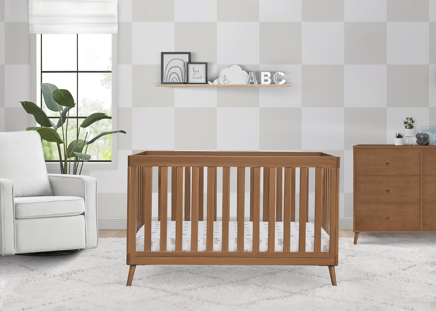 delta children essex 4-in-1 convertible crib - greenguard gold certified, chestnut chestnut crib