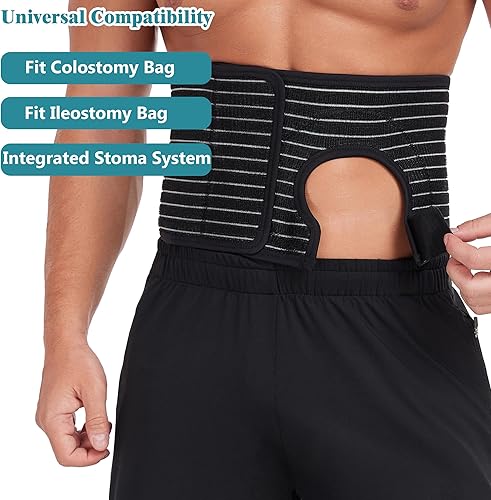Miniatura 4 de Cinturón de ostomía ajustable para hombres y mujeres, cubiertas de cinturón de soporte para estoma con agujeroapertura para ostomía, colostomía,