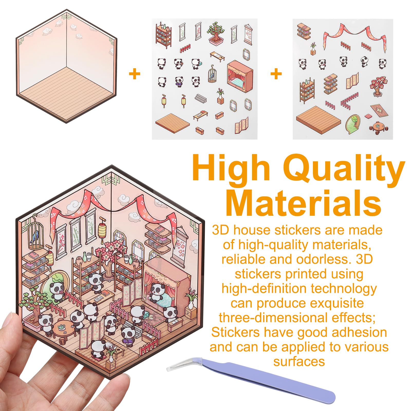 Set Di 8 Adesivi 3D Per Casa, Divertenti Adesivi Fai Da Te, Scene, Make