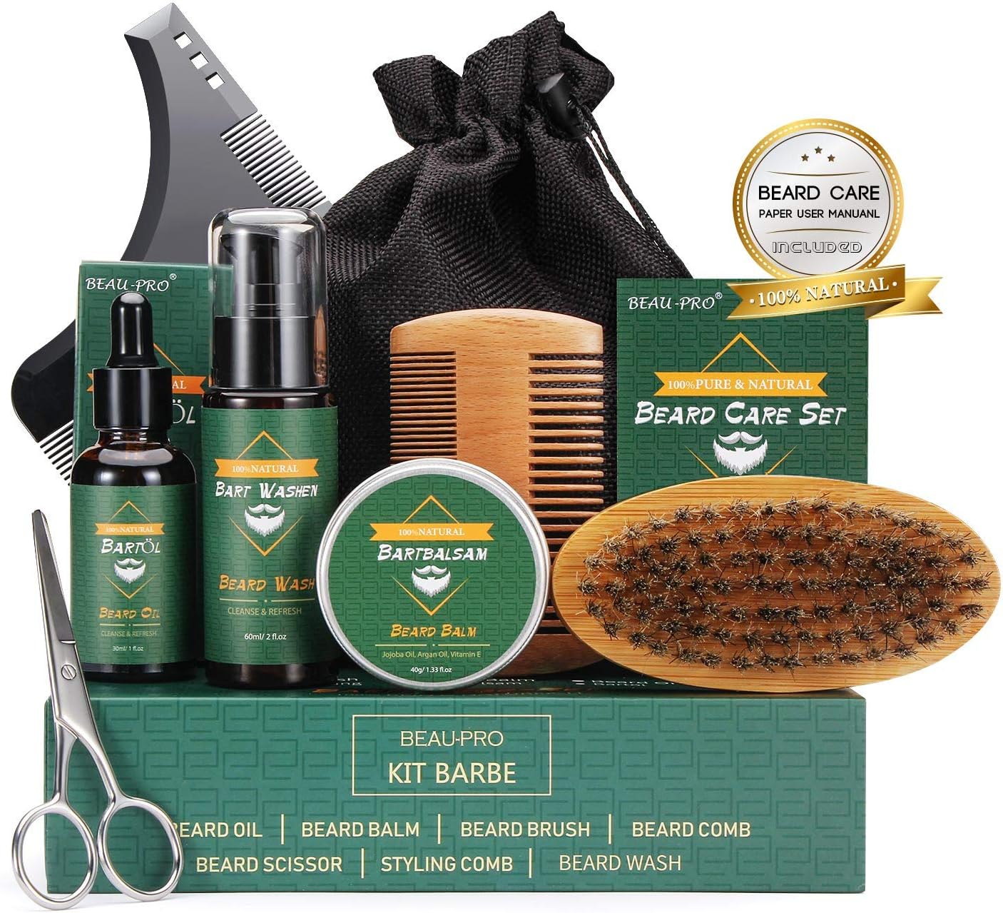 kit barba per uomini che si fanno crescere