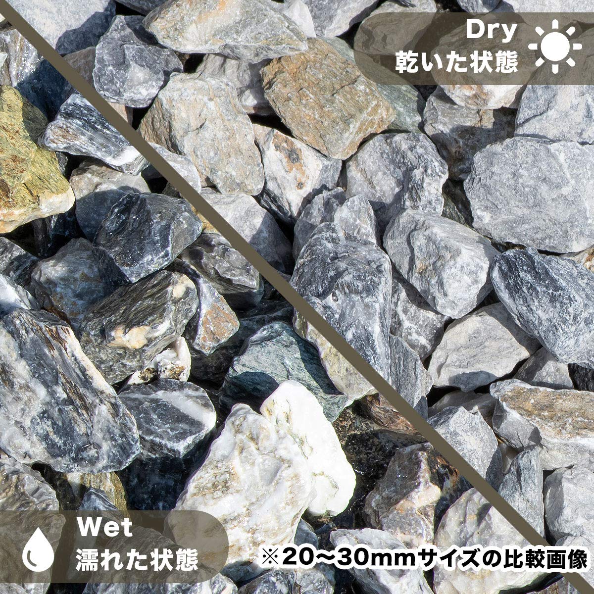 Amazon | 白砕石 13mm-20mm 40㎏ （20kg×2袋）【5号砕石】 愛知県産 | 砂利