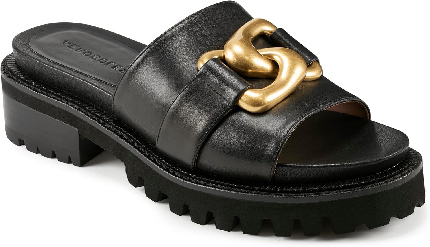 Aerosoles Women's Lima Slide Sandal, Black Leather, 11