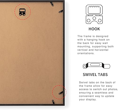 Vista 46 de Marco de fotos de 5 x 7, marco de 5 x 7 pulgadas, marco de 4 x 6 pulgadas, acabado de chapa de madera, marco de fotos de 5 x 7 pulgadas con paspartú