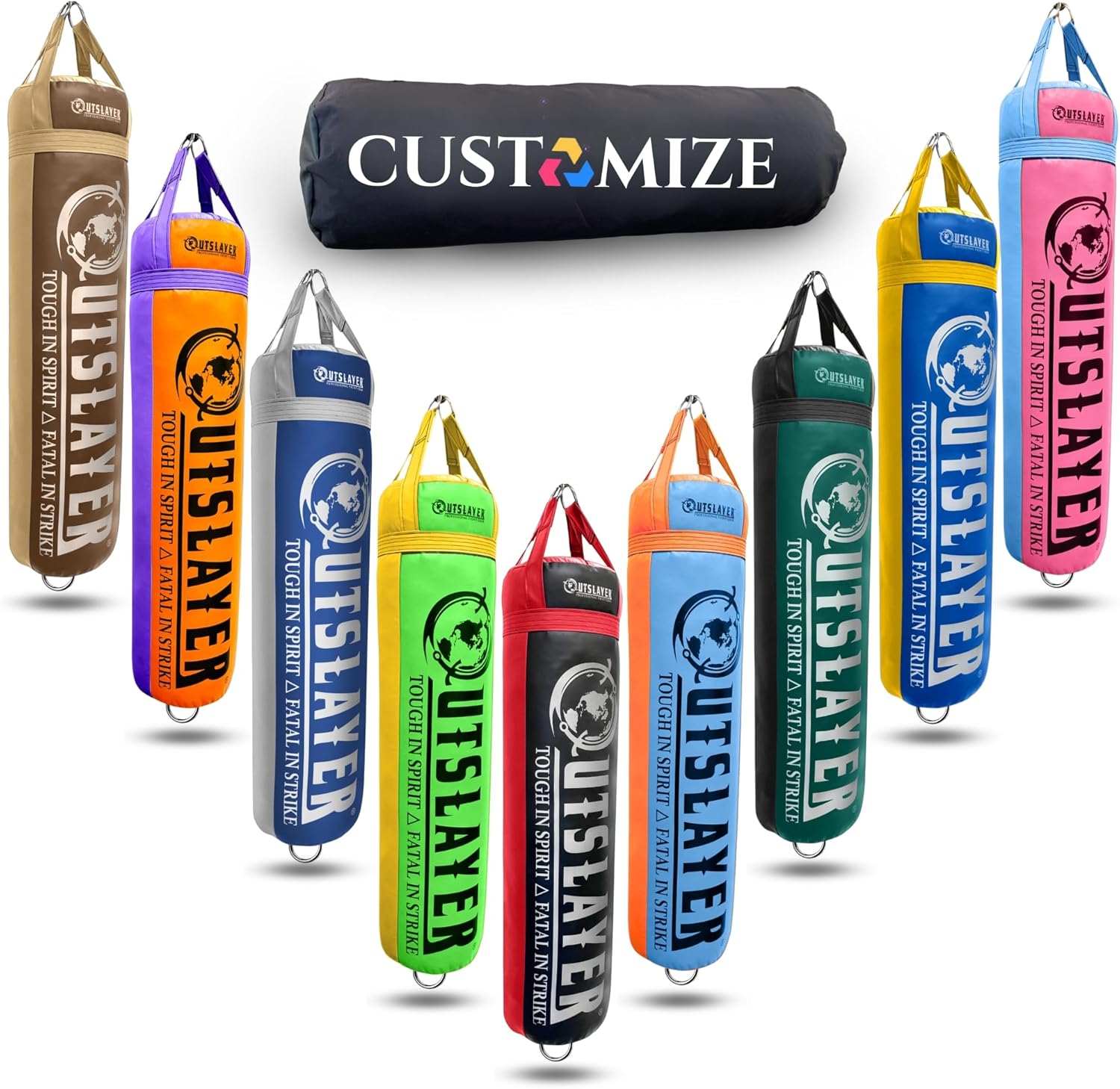 Outslayer 100 lbs Filled Heavy Bag | Custom Colors for Boxing, Kickboxing, Taekwondo & MMA Training | Made in USA