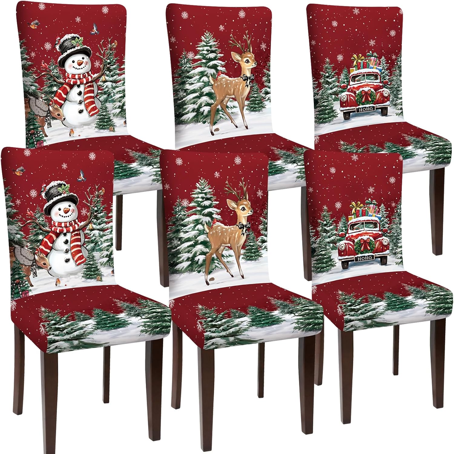 Easter Chair Covers Set of 6 Watercolor Flower Cross Bunny Egg Rabbit Sheep Seat Covers Dining Chair Slipcover Protector for Spring Home Kitchen Decor