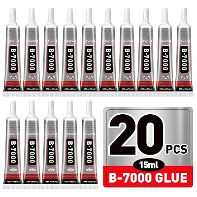 20 PCS 15ml B7000 Glue Clear with Precision Tip, Bedazzling Glue, Super Glues, Rhinestone Glue for Nail, Craft Glues, Jewelry Making, Nail Art, DIY, Makeup, Shoes