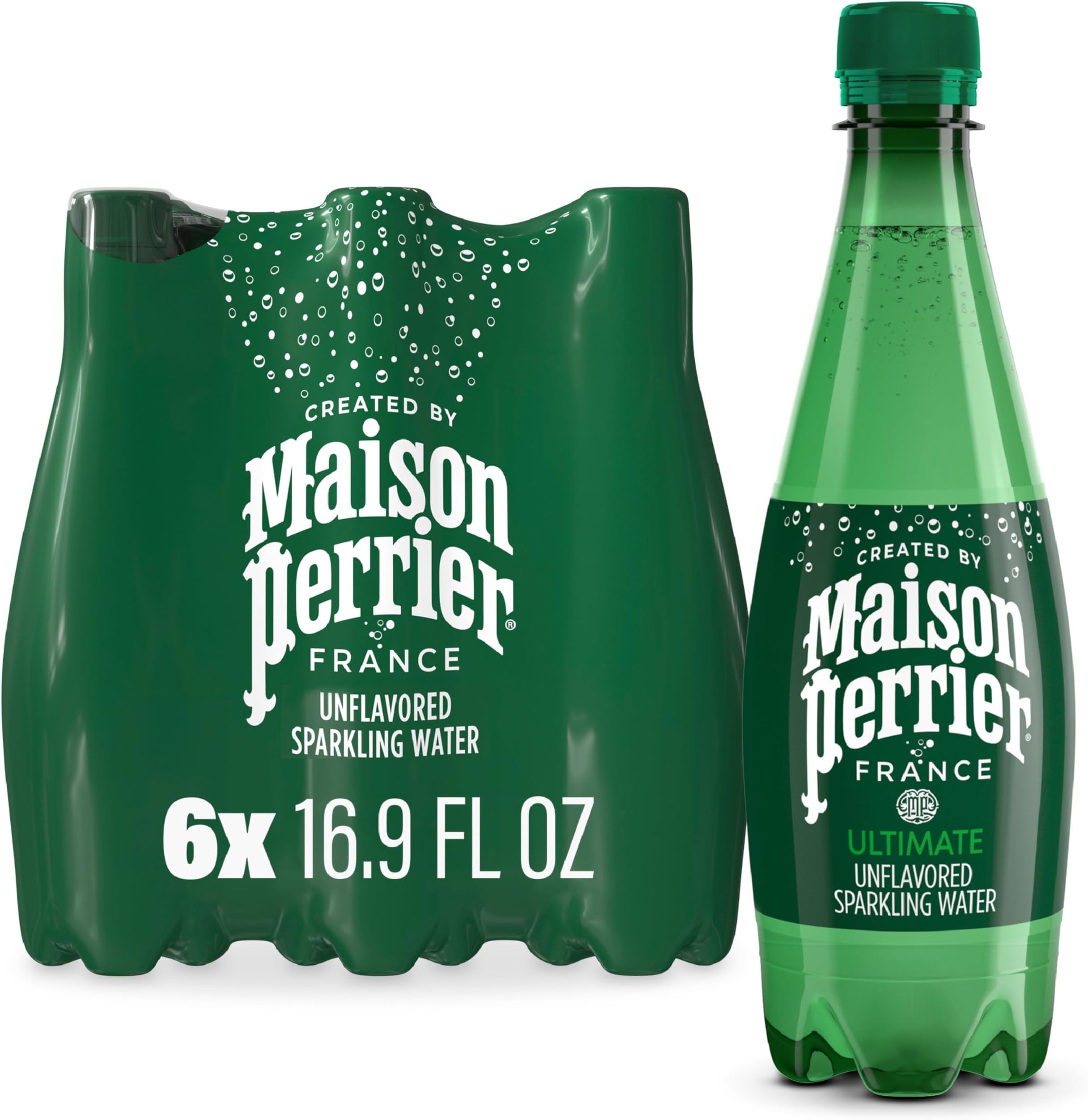 Maison Perrier Ultimate Sparkling Water, 16.9 Fl Oz Plastic Water Bottles, 6 Count 101.406 fl oz