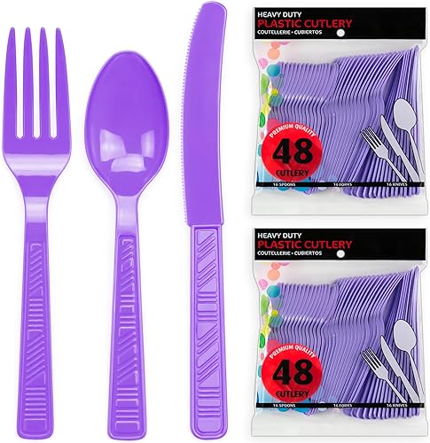 Miniatura 14 de DecorRack Juego de cubiertos de plástico de color amarillo para fiestas, 240 piezas a granel de utensilios resistentes (amarillo, 240 piezas)