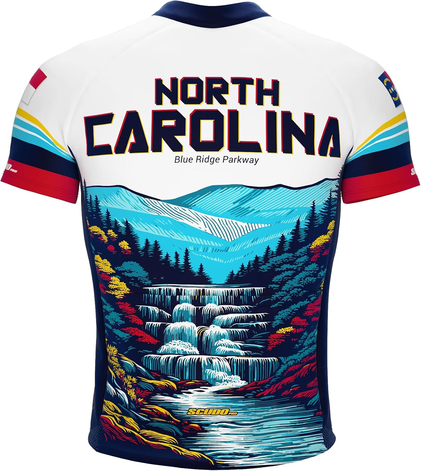 ScudoPro US State North Carolina Short Sleeve Cycling Jersey for Men