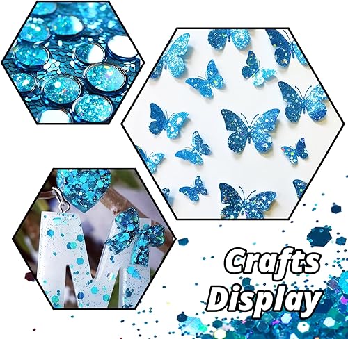 Miniatura 4 de HTVRONT Purpurina holográfica gruesa, 3.53 onzas, purpurina naranja para resina, 3.53 onzas, purpurina iridiscente gruesa mezclada con purpurina