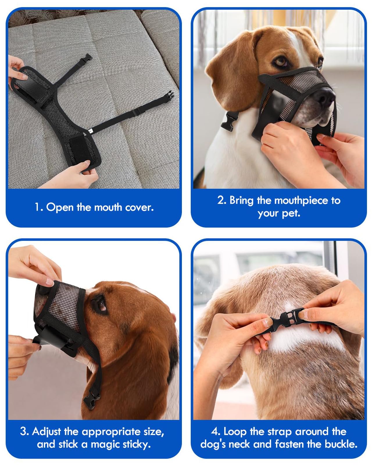 Muselière Chiens, Museliere Anti Aboiement, Espirant Muselière en Réglable pour Chien, Dog Muzzle pour Les Chiens de Taille Grande, Moyenne, XL, Noir