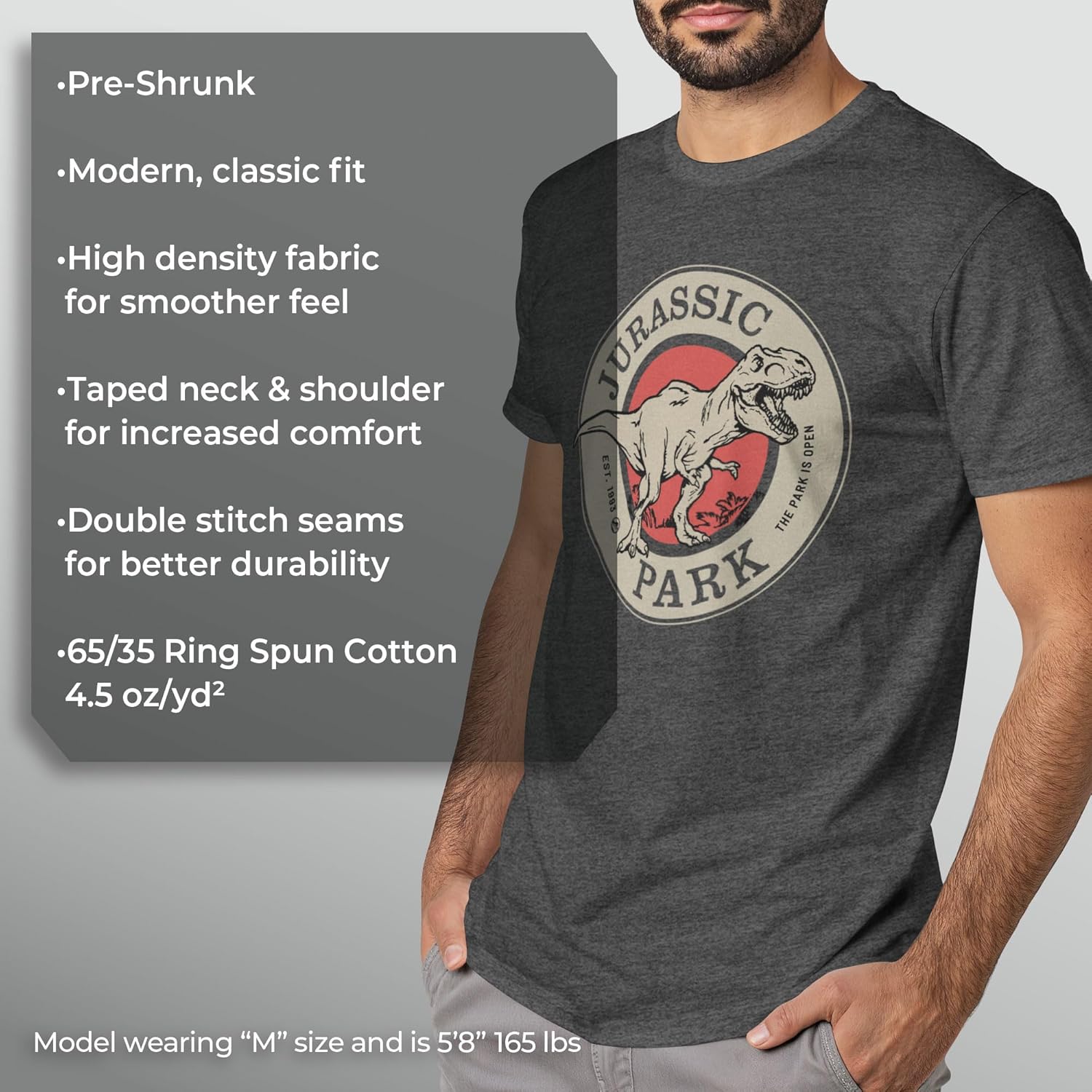 Men's Jurassic Park Distressed Logo T-Shirt - Image 6