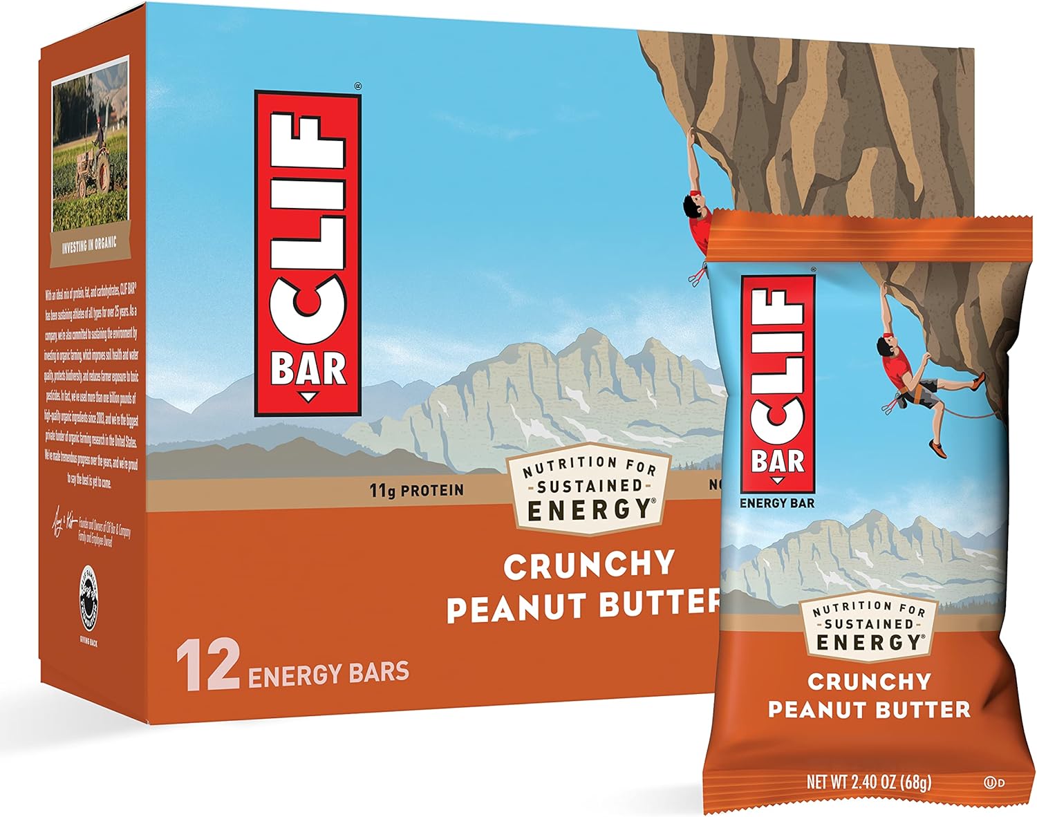 Cliff Energy Bars Crunch Peanut Butter 12 Bars 68g/bar Amazon.co.uk