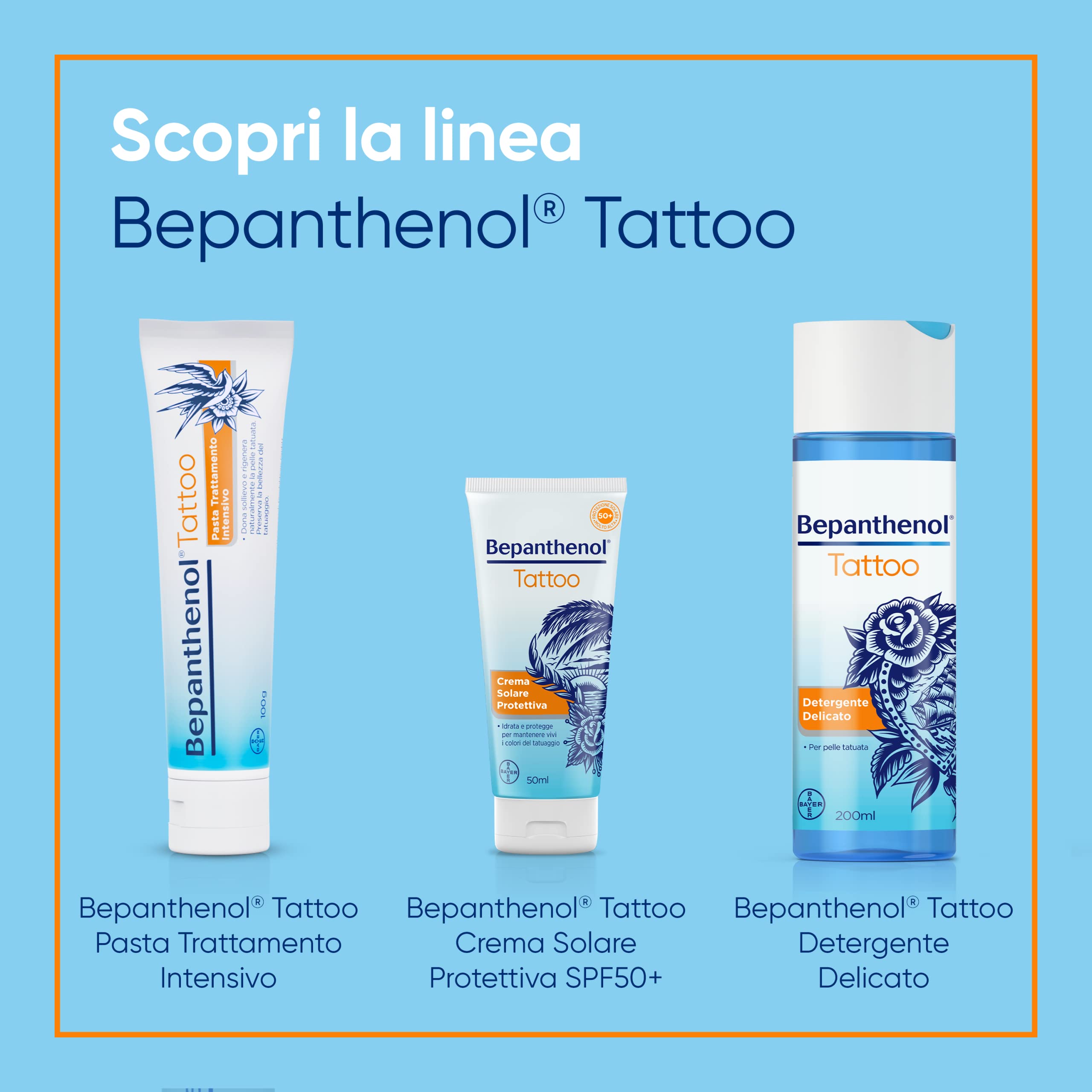 Bepanthenol Tattoo Detergente Delicato con Pantenolo per Aftercare Rivitalizzante Tatuaggio, Ideale per Detergere e Proteggere i Tatuaggi, Ravviva i Colori, Gel Senza Sapone 200 ml