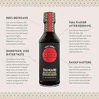 Vista 4 de Salsa de soja sin gluten, sin GMO etiqueta negra San-J Tamari, 64 onzas