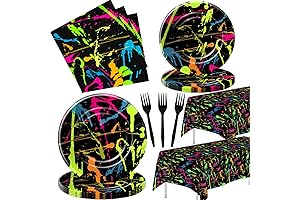 Neon Party Supplies Dinnerware, Neon Glow Party Decorations