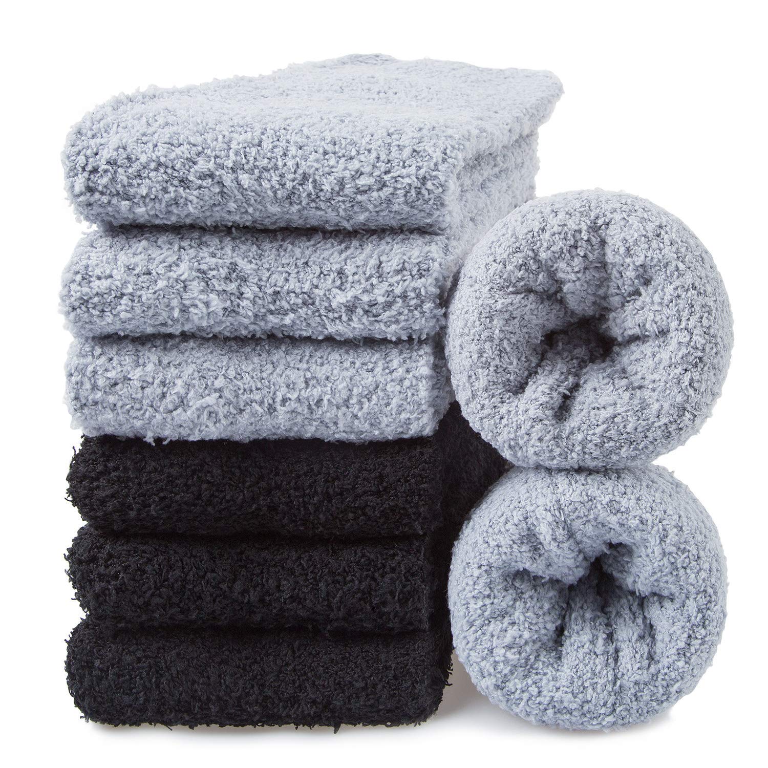 6 Pairs Mens Fuzzy Socks Winter Slipper Fleece Socks Men