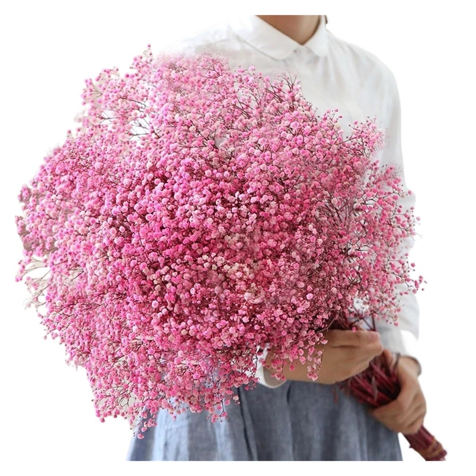 WJIAYAO dried gypsophila flowers 40-50cm Dried Flowers Gypsophila Paniculata,Baby's Breath Flower Bouquets Wedding Decoration,Home Decor(Pink,60g (40cm))