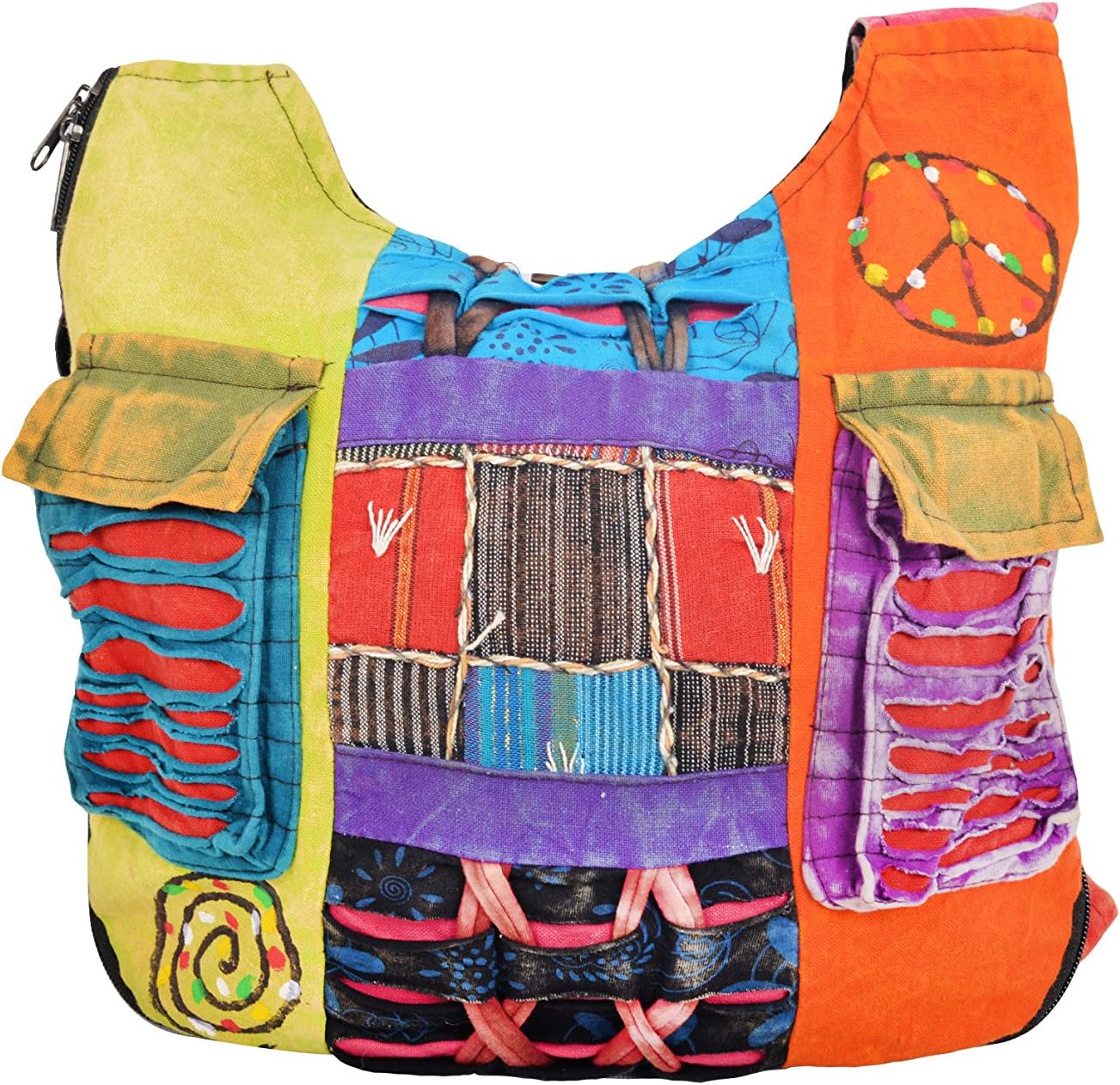 Ladies Hippie style multicoloured long shoulder bag-BAGS0001S