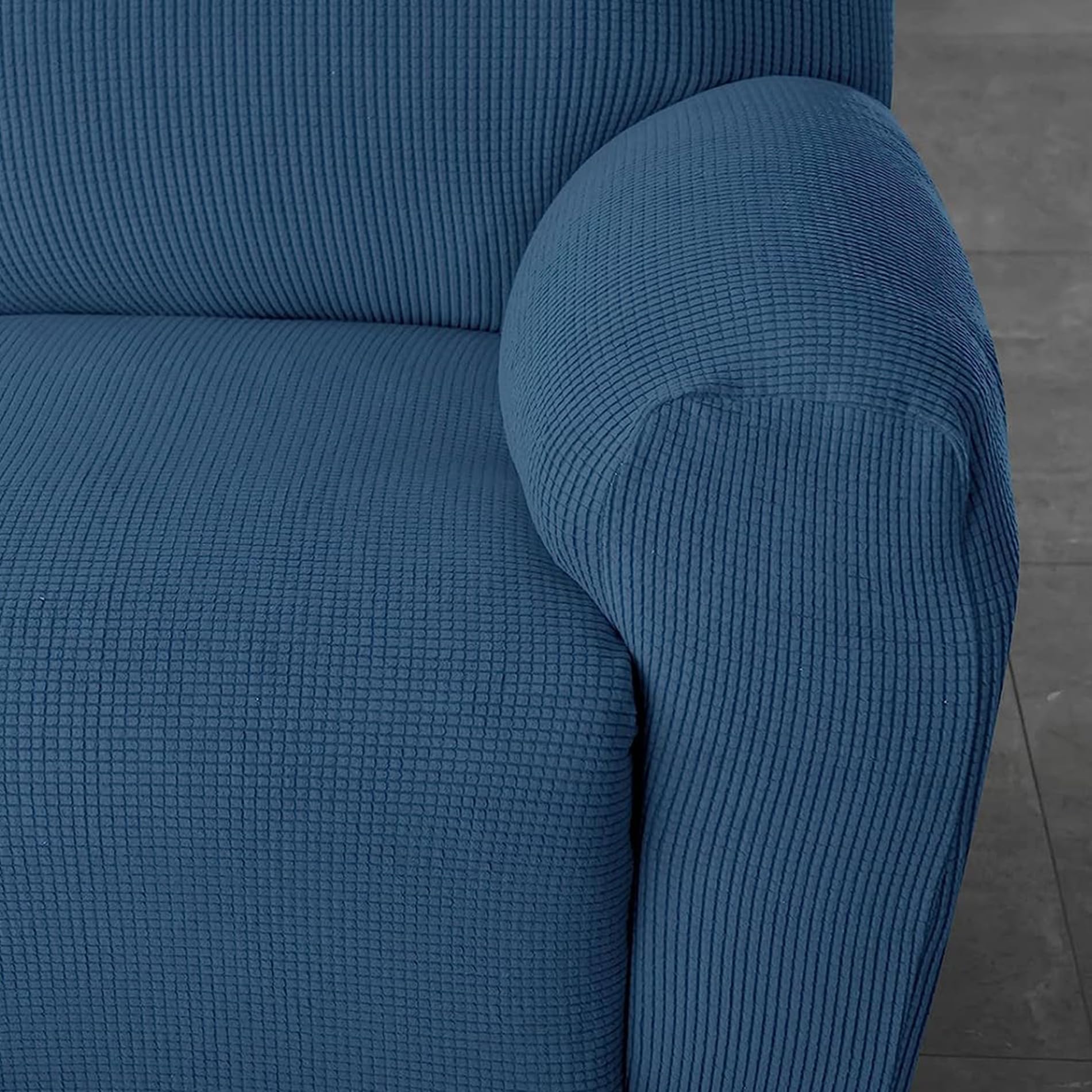 Funda de Sillón Relax Elástica Jacquard 1 2 3 Plazas Fundas de Sofá Reclinables Cubre Sofá Completo Cubiertas Protector para Sillón Reclinable Antideslizante (Zafiro,3 Plazas)