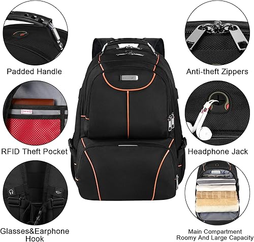 Miniatura 2 de Bolsa de almuerzo, mochila térmica térmica térmica, mochila extra grande para laptop de viaje, compatible con TSA, RFID duradera, para computadora,
