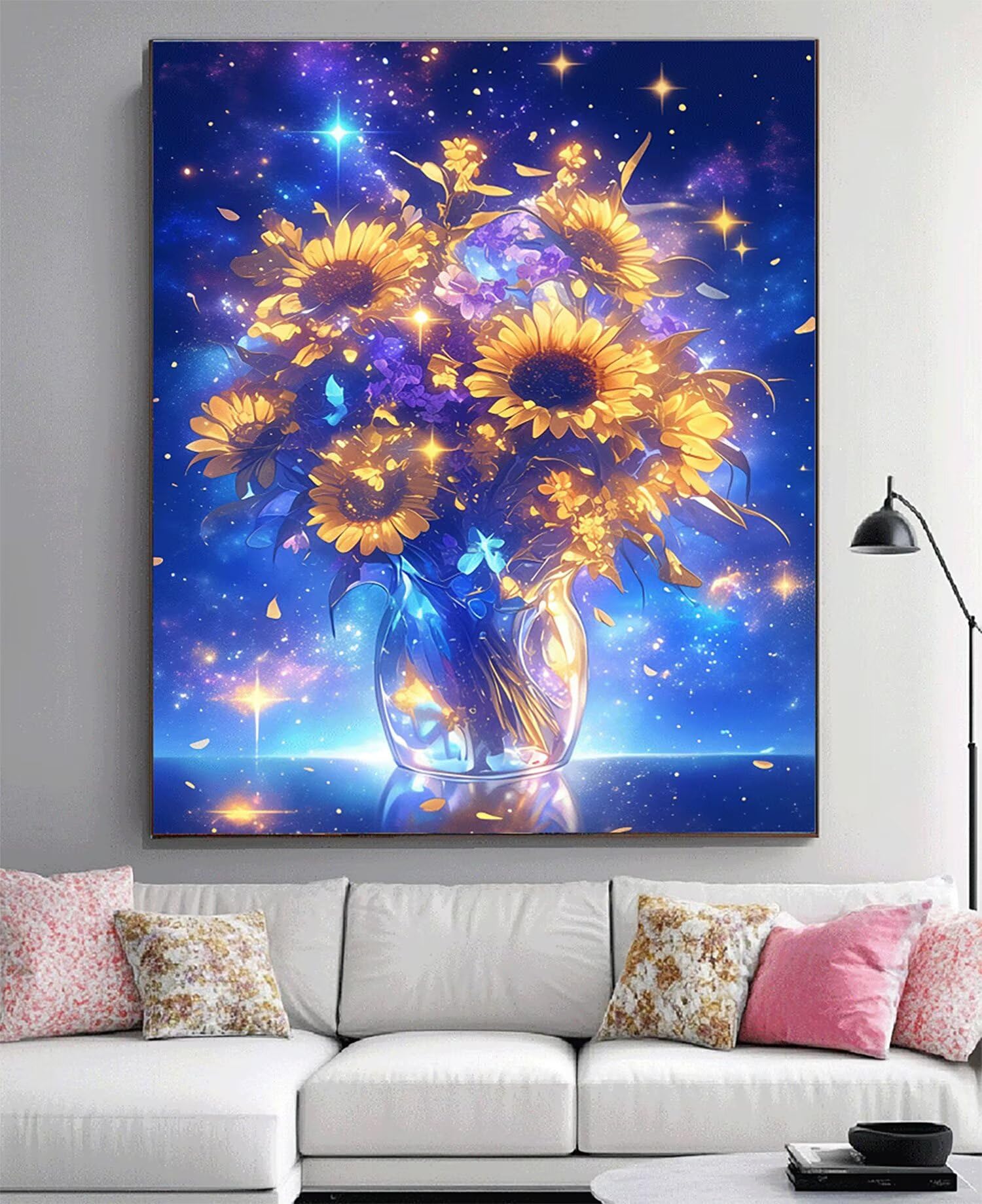 Diament Malarstwo Sen Diament Malarstwo Dorosły Duży XXL 90x60cm 5D Flower Painting Diament Zestaw Kryształowy Zestaw Rzemiosła z akcesoriami do dekoracji ścian, Kreatywny wypoczynek Dorosły Kobieta