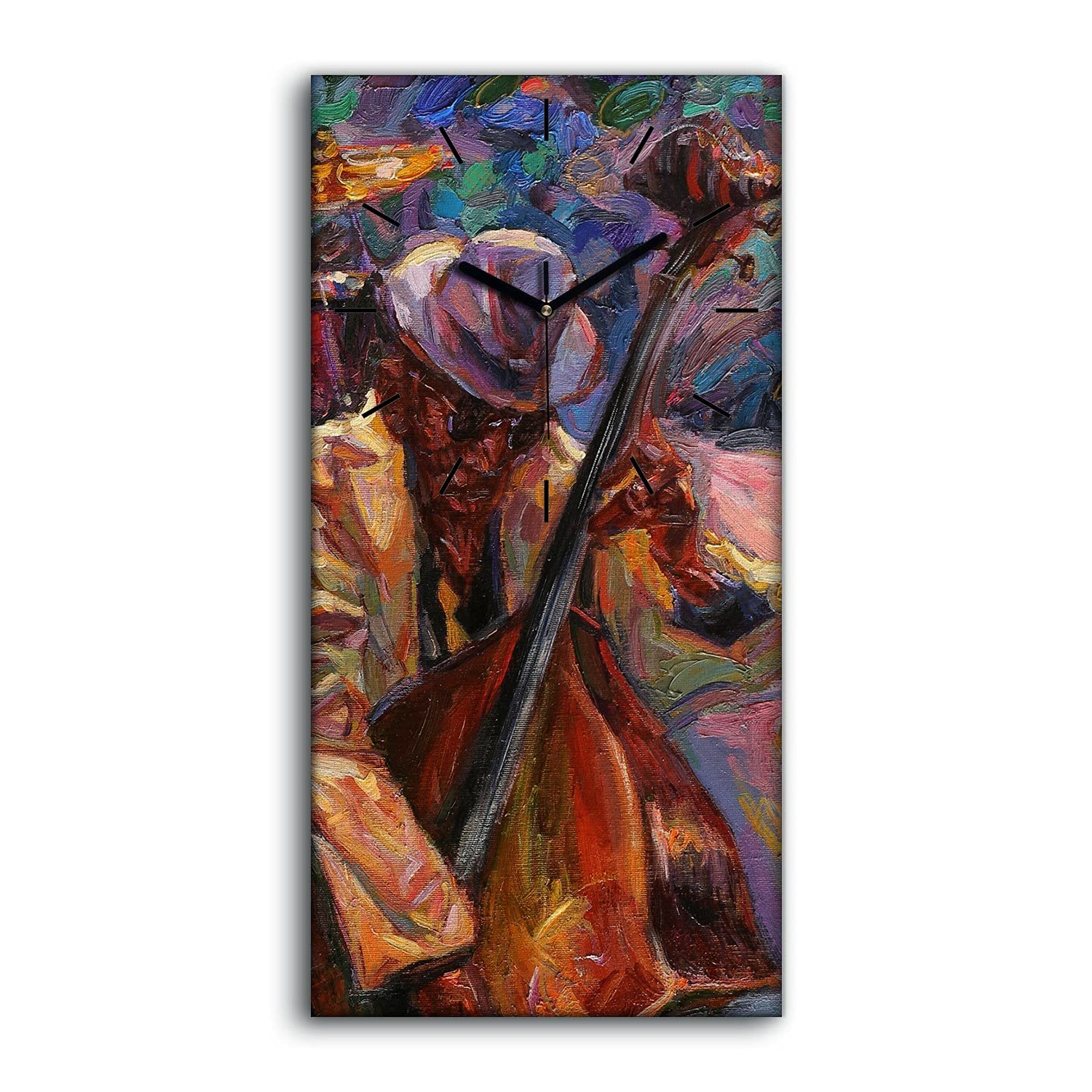 Horloge sur Toile de Qualité Supérieure Art Moderne | Design Piano 30x60cm Silencieux