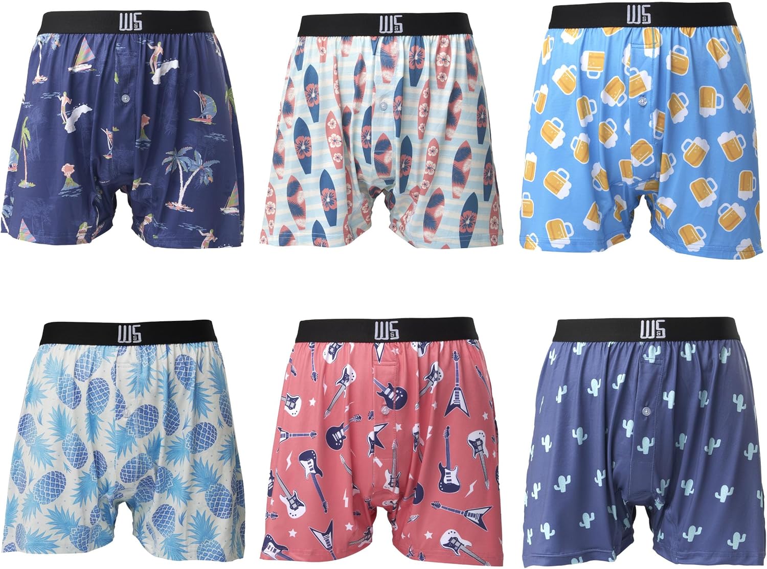 Warriors & Scholars | Mens boxer Shorts | Boxer shorts for men pack of 6 | Printed Mens underwear | Men boxer short underwear