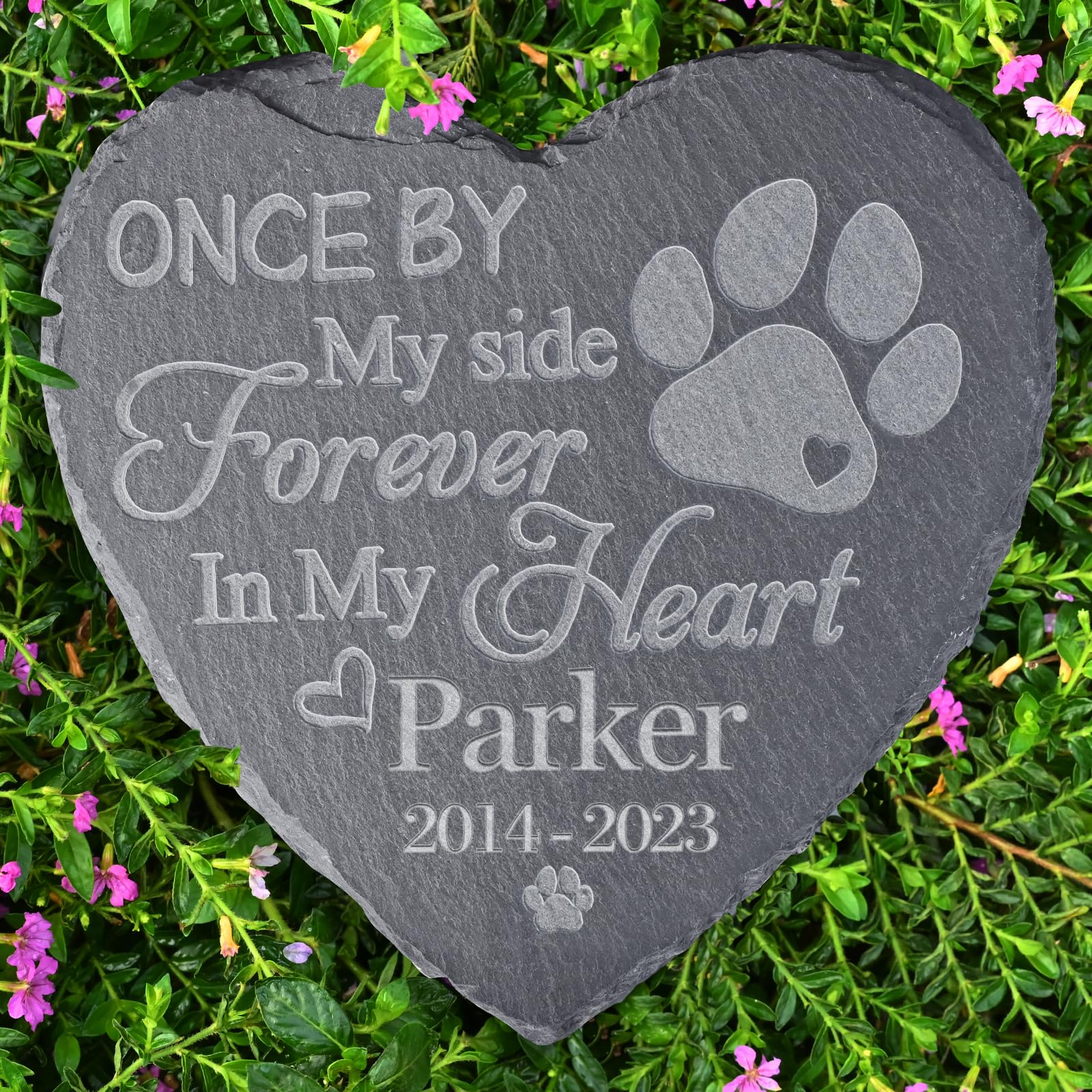 Jasaino Pet Memorial Stone, Dog Memorial Gifts for Loss of Dog, Pet Loss Gifts, Loss of Cat Sympathy Gift - Forever in My Heart