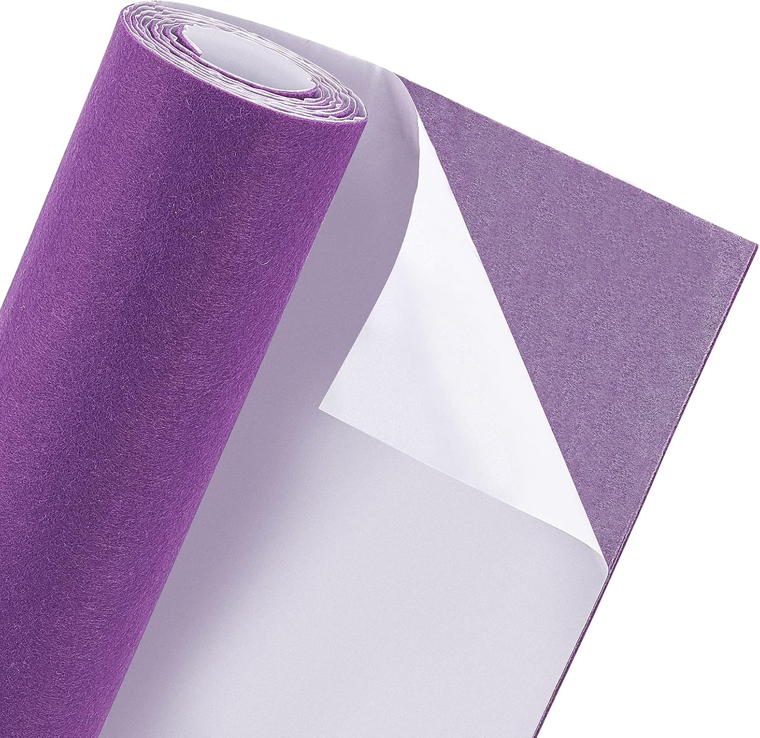 BENECREAT 15.7x78.7(40cmx2m) Self-Adhesive Felt Fabric Purple Jewelry Box Lining for Halloween Christmas Decoration, Costume Making Furniture Protection, 1mm Thick