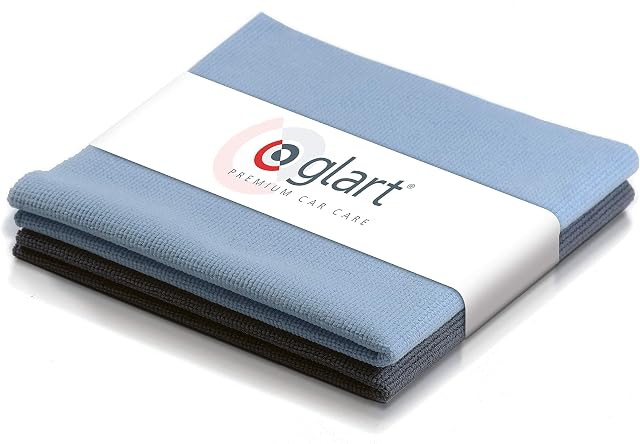 Glart 42AB 2-piece set of microfibre cloths window pane cloths for the car 40 x 40 cm microfibre cloth window cloth window pane cloth, Red