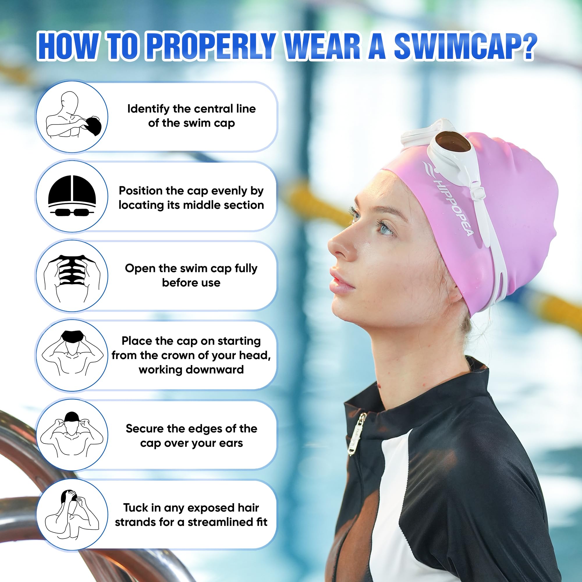 Gorro de natación de silicona para adultos, gorro de natación impermeable para mujeres y adultos, gorro de natación para hombres, comodidad duradera, antideslizante y cómodo, perfecto para