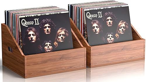 Miniatura 14 de Almacenamiento de Discos de Vinilo de Madera, Caja de Vinilo Retro y Duradera y Soporte para Discos, Caja de Almacenamiento de Álbumes para Más de