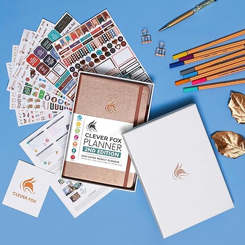 Miniatura 7 de Clever Fox Agenda 2 edición de enero de 2024 a enero de 2025  Agenda semanal y mensual de fijación de objetivos, organizador de gestión del tiempo,