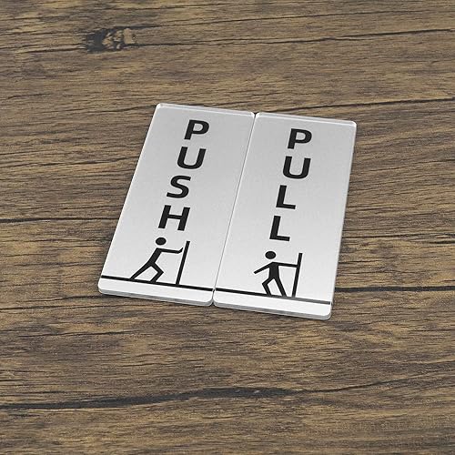 Miniatura 6 de 2 pares de letreros de puerta de acrílico para puerta, autoadhesivos, impermeables, estilo vertical para restaurante, bar, hotel, tienda de