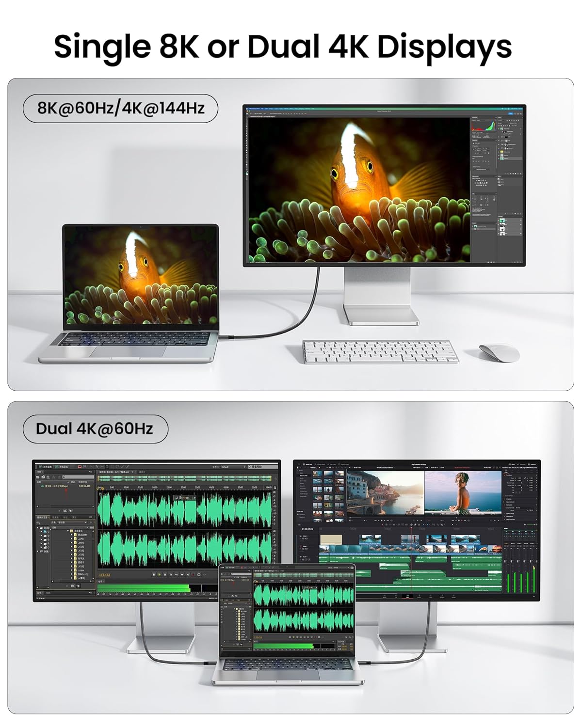 Silkland USB 4 for Thunderbolt 4 Cable 4FT, 40Gbps Data Sync, 8K/6K@60Hz, 240W Charging, [USB-IF Certified] USB C to USB C Thunderbolt Cable, Compatible for MacBook, iPhone 17/16, SSD, Docking,Monitor - Image 4