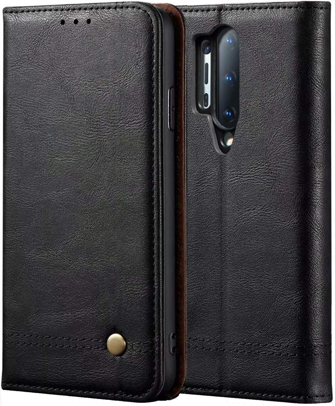 LBYZCASE Phone Case for Oneplus 8 Pro[NOT for Oneplus 8''],Folding Flip Leather Wallet Shockproof Protective Cover with Card Slots Kickstand Magnetic Closure for One Plus 8 Pro (Black)