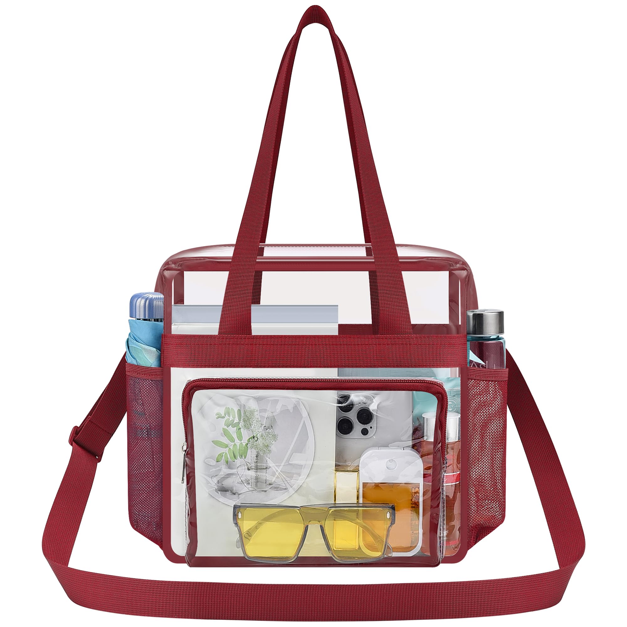 Oraben Clear Tote Bag Clear Bag Stadium Approved 12x6x12 Stadium Bag for Work, Sports Games,Gym