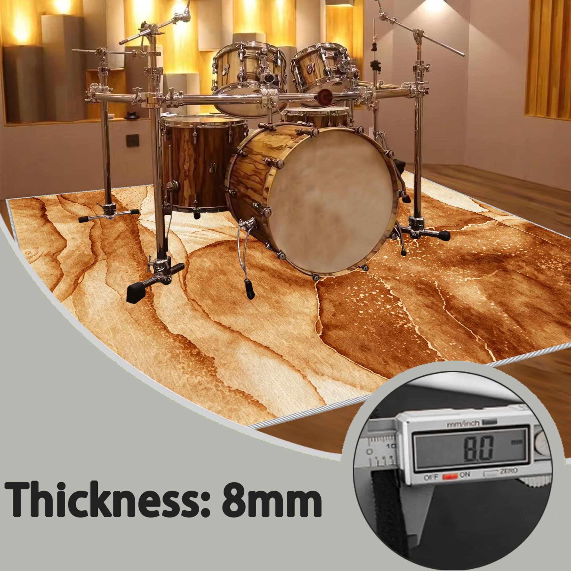 Tappeto per Batteria Acustica Tappeto a Tamburo Tappeti Antiscivolo Insonorizzato Tappeto Drum Coperta per Batteria Elettroniche Rullante Grancassa Strumenti Musicali Tappeto Batteria 230 x 180 cm