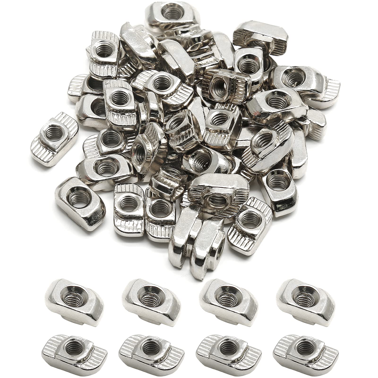 50 Pcs 3030 Series Sliding T Nuts Metric M5 Thread Slide in Hammer Head T-Nut, Sliding T-Nuts for Standard 8mm T-Slot Aluminum Extrusion Profile