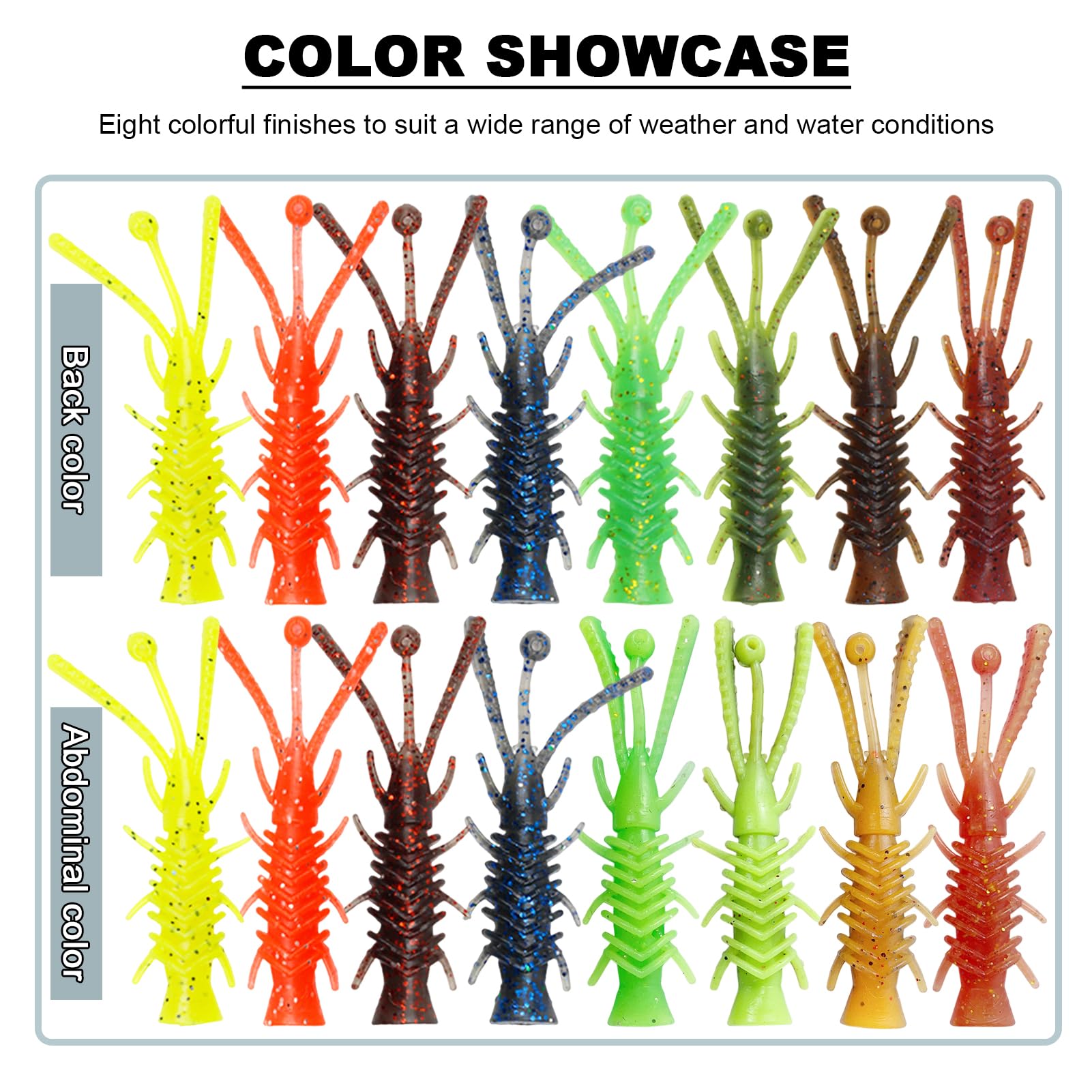 FREE FISHER Ned Rig Jig Heads & Hellgrammite Lures Kit - 71Pc Mushroom Head Soft Plastic Bass Lures