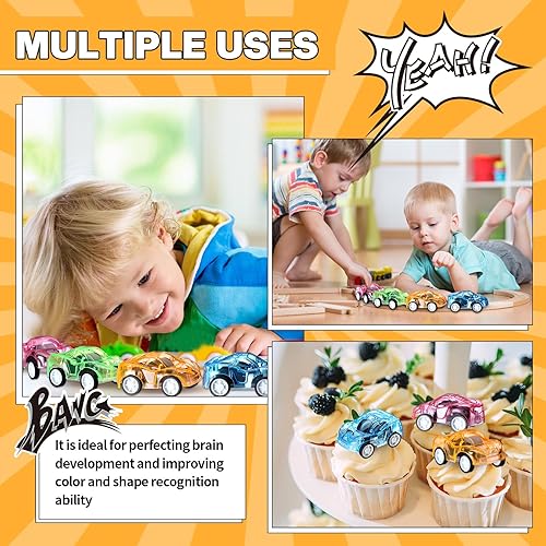 Miniatura 4 de Halloscume 500 piezas de autos coloridos a granel, recuerdos de fiesta, mini autos de carreras de plástico, autos de carreras para niños, bolsas de