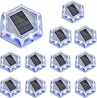 Vista 10 de VOLISUN Luces solares para entrada vehicular de muelle al aire libre impermeables, paquete de 12 luces de cubierta en 2 colores en 1 LED