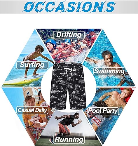 Miniatura 6 de APTRO - Traje de baño para hombre de secado rápido de 9 pulgadas, trajes de baño de playa grandes y altos