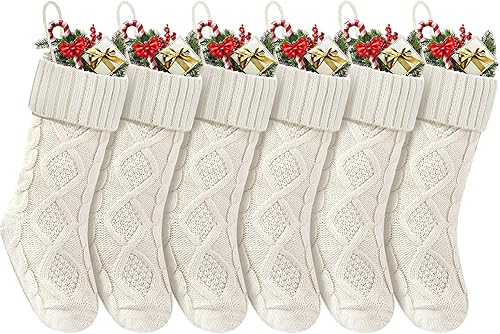Doitory Christmas Stockings 18 Inches,Long Knitted Socks Christmas Decoration Ha