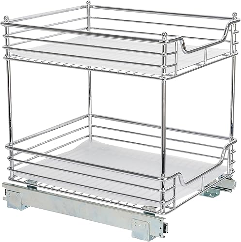 Vista 139 de Household Essentials Glidez - Organizador multiusos de acero cromado extraíble y deslizante para utensilios de cocina y utensilios para hornear
