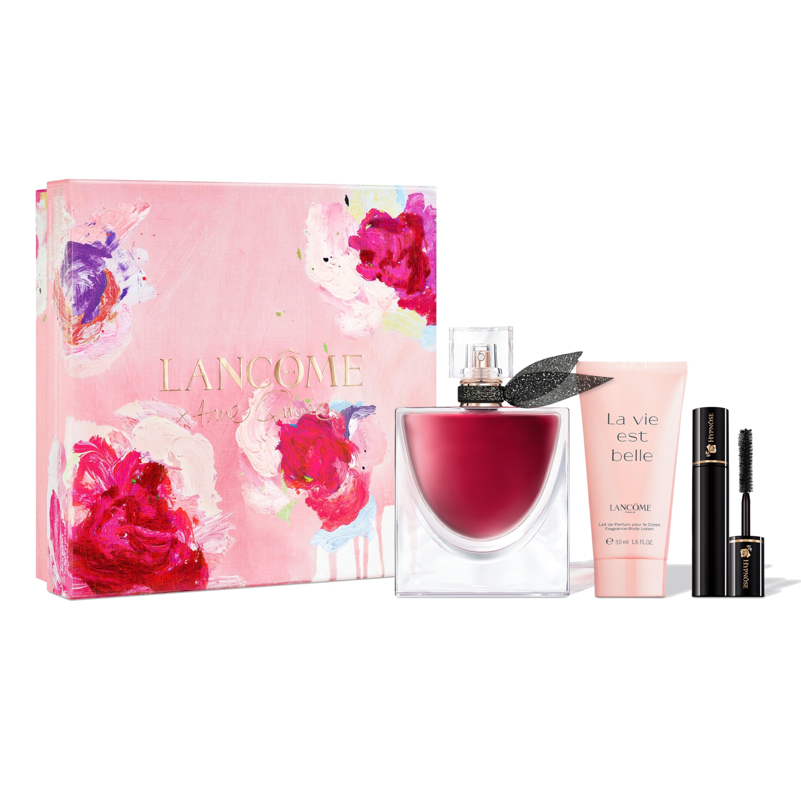 Lancôme La Vie est Belle L'Elixir Set, Damen Geschenkset, EDP 50ml | Samtig-blumiger Signature Duft, Body Lotion und schwarze Mini Mascara für voluminöse Wimpern im Geschenkset