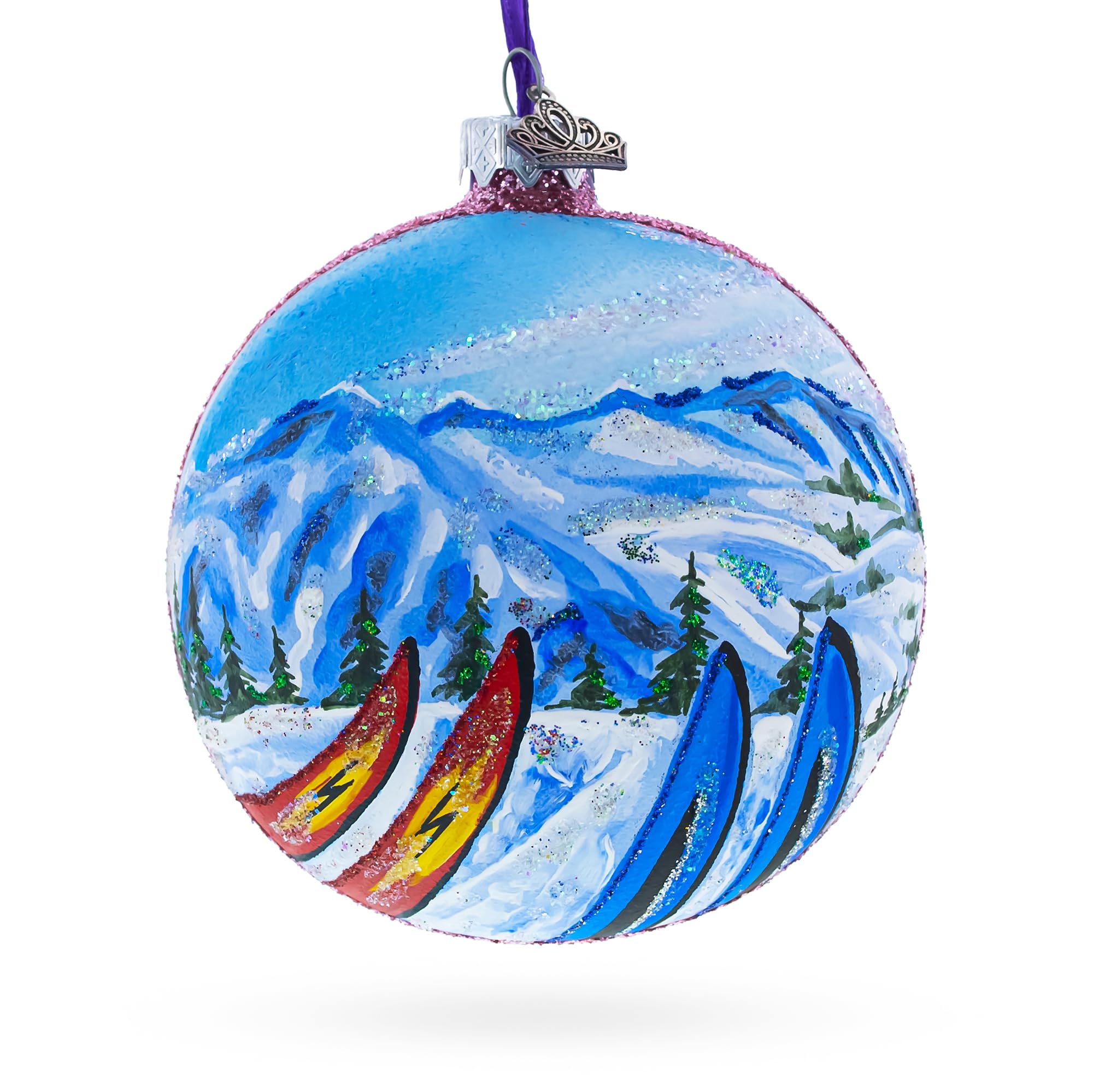 Idée cadeau boule en verre Park City Ski Resort Utah USA Noël BestPysanky