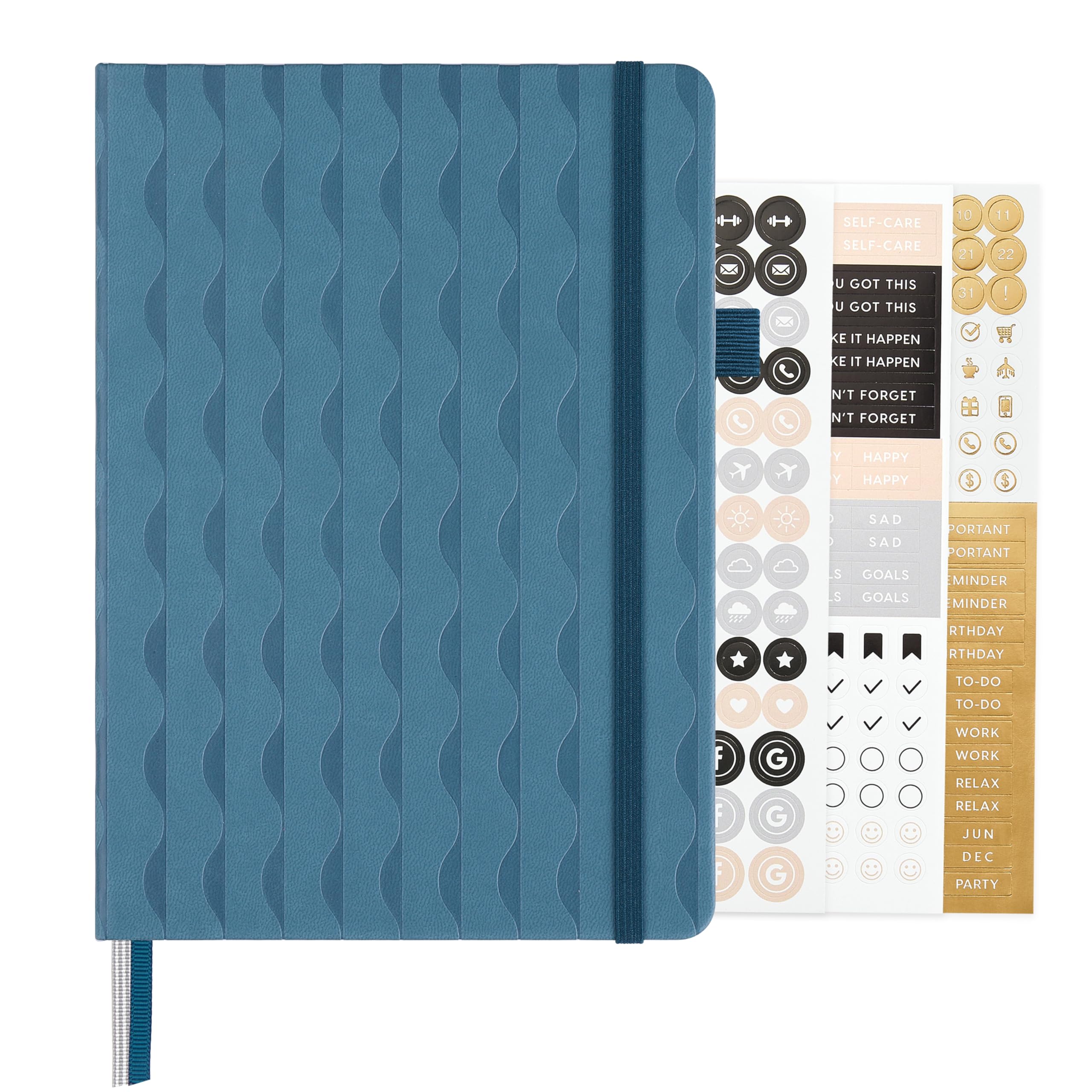 &And Per Se Dotted Journal Notebook, A5 Hardcover Aesthetic Dotted Notebook – 160 Pages 100gsm Thick Dot Grid Paper, 3 Sticker Sheets – Gift-Ready